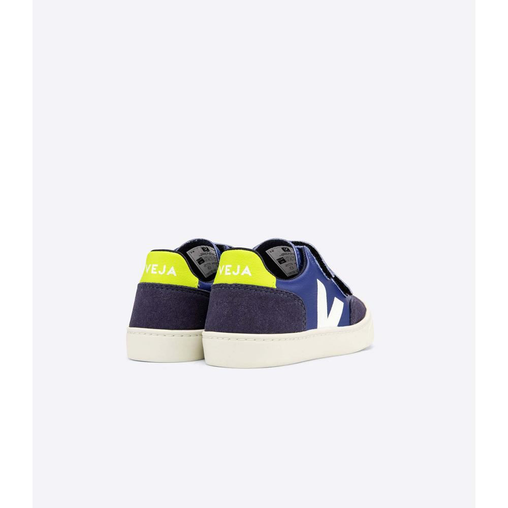 Veja V-12 CHROMEFREE Kids' Shoes Blue | CA 746XYU